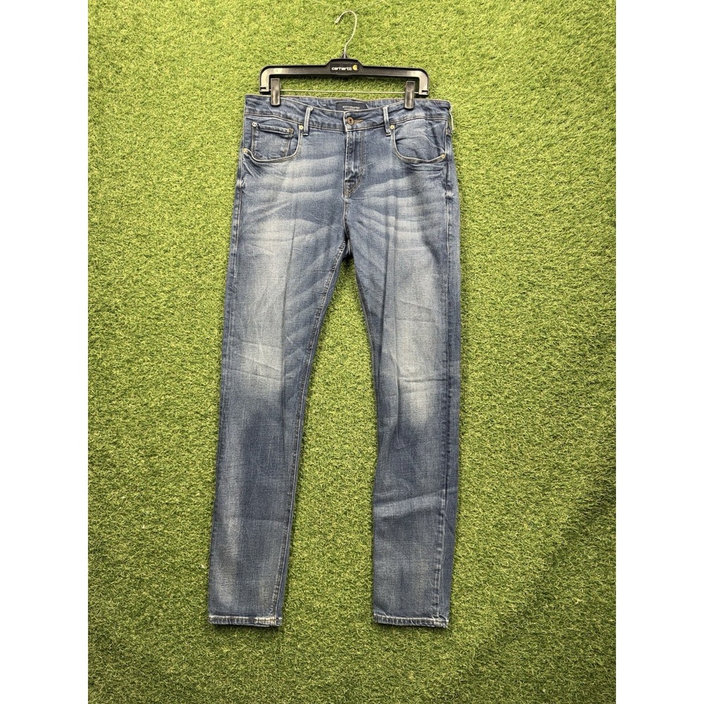 Scotch & Soda Blauw Jeans Mens 34x34 Blue TYE Stretch Denim Fade Whiskered
